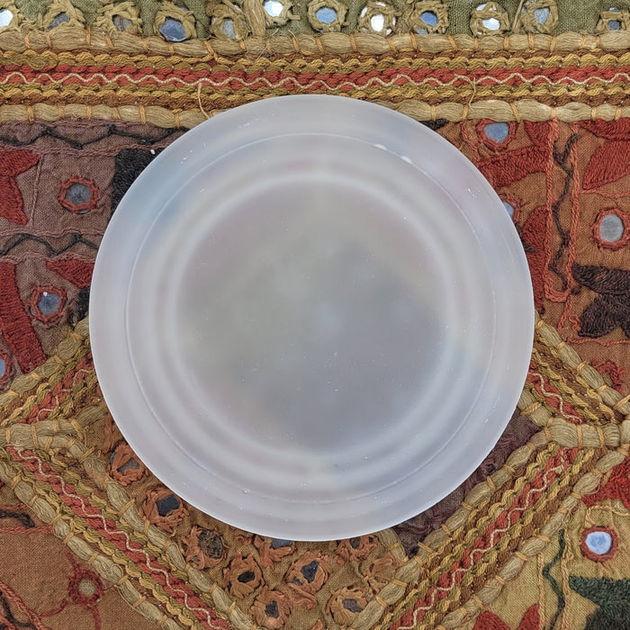 Frosted Glass Pillar Candle Stand - Fits Up To 9.5cm Diameter