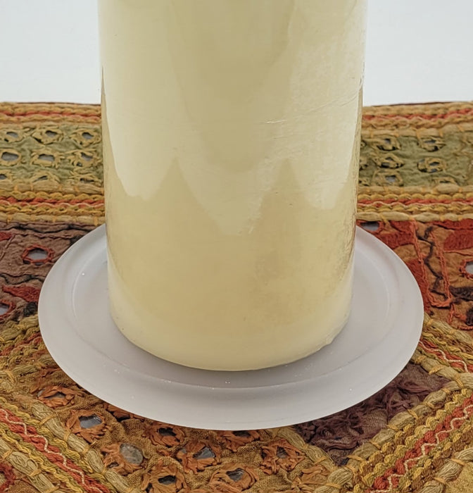 Frosted Glass Pillar Candle Stand - Fits Up To 9.5cm Diameter