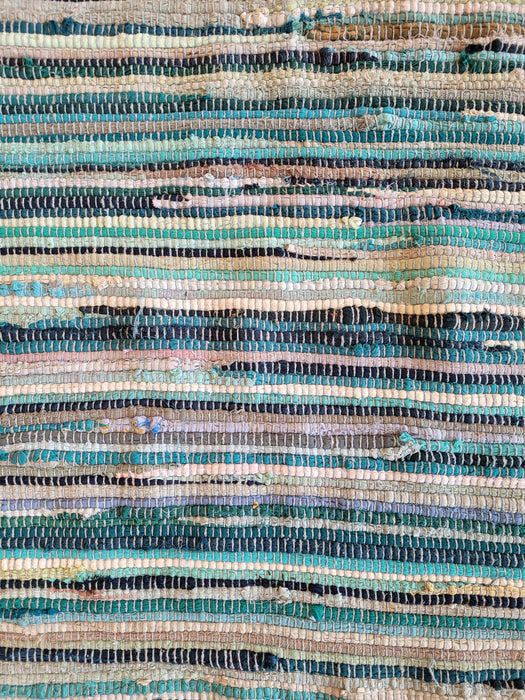 Large Dari Rag Rug - AQUA / SUNRISE