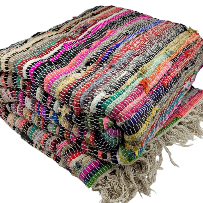 Multi-Coloured Dari Rag Rug - Assorted Sizes