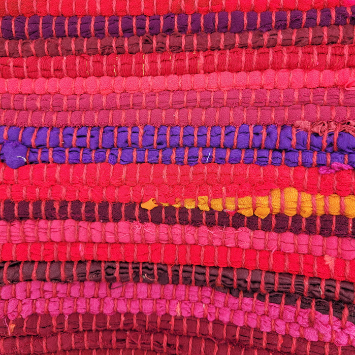 Medium Dari Rag Rug - Natural Greens / Vivid Reds