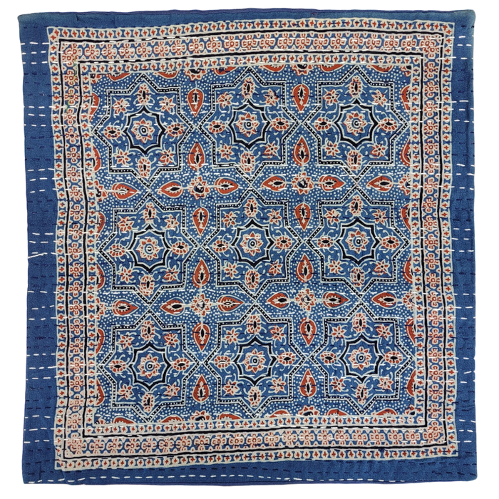 Traditional Blue 'Kantha' Cushion Cover