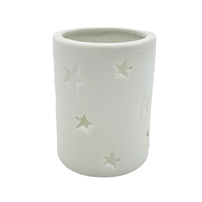 White Porcelain Tealight / Votive Holders - Star Design - Choice of Two Sizes
