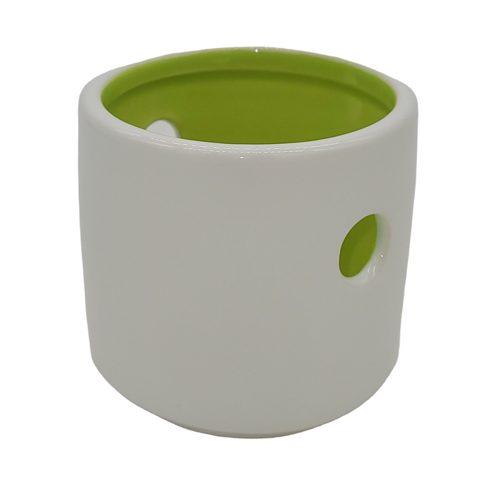 Ceramic Tea Light Holder Lantern with Holes - Choice of Two Colours