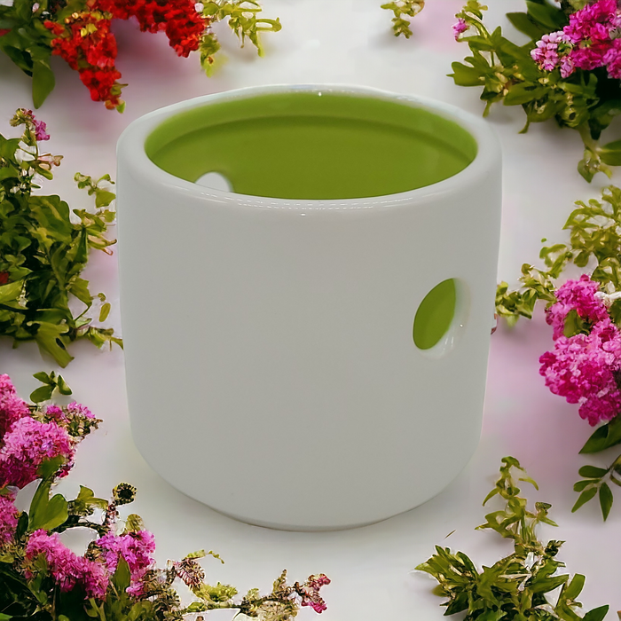 Ceramic Tea Light Holder Lantern with Holes - Choice of Two Colours