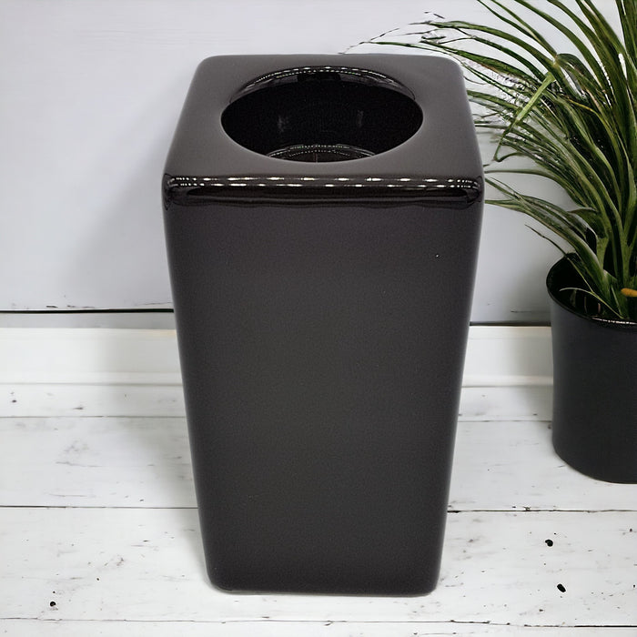 Contemporary Brown Square Ceramic Tealight Holder - Tall