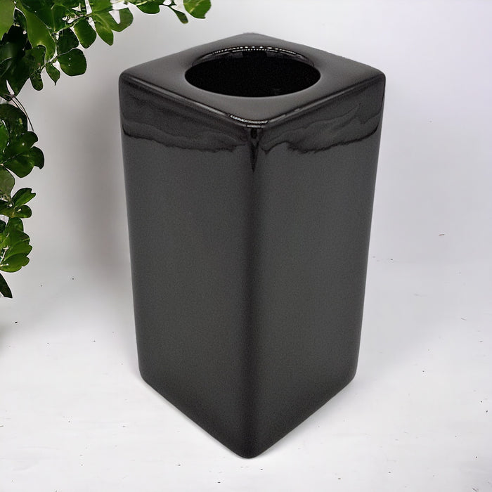 Contemporary Brown Square Ceramic Tealight Holder - Tall