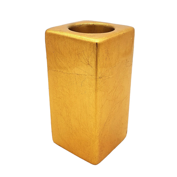 Contemporary Gold Square Ceramic Tealight Holder - Two Sizes