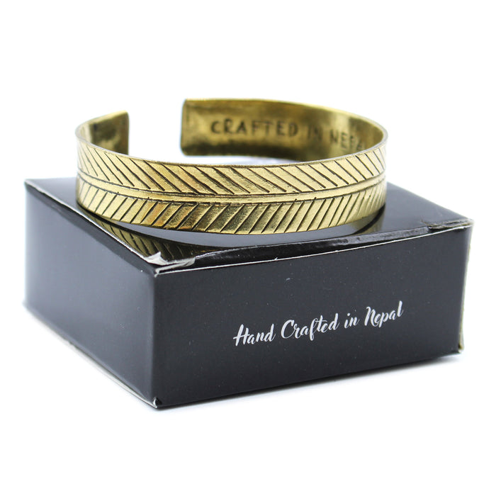 Brass Tibetan 'Tribal Leaf' Bracelet - Choice of Two Designs