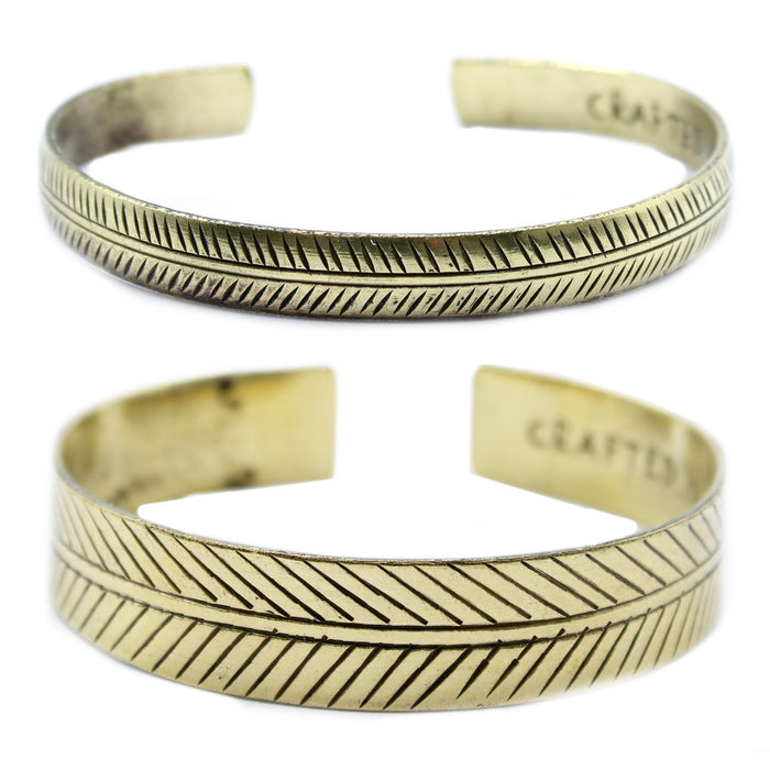 Brass Tibetan 'Tribal Leaf' Bracelet - Choice of Two Designs