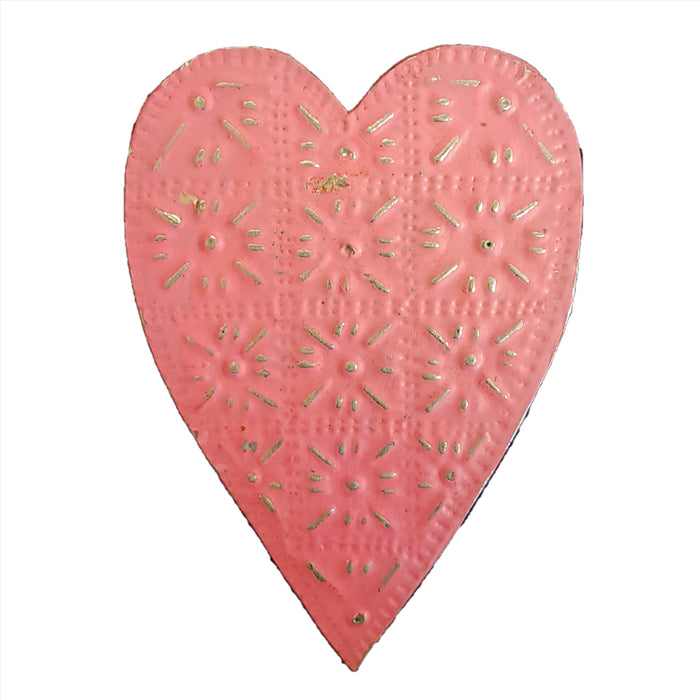 Wall-Hanging Embossed Heart Plaque - Assorted Colours