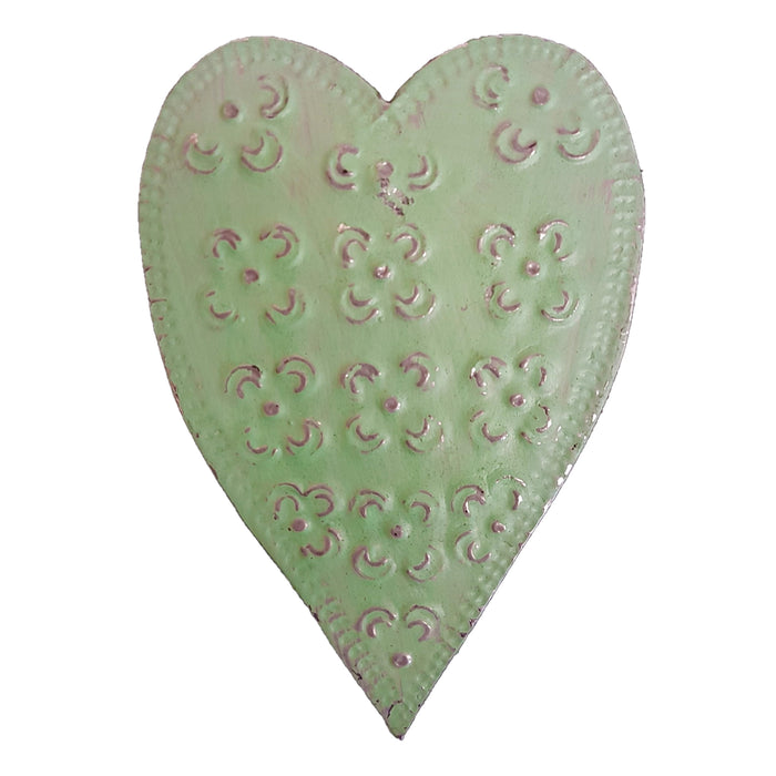 Wall-Hanging Embossed Heart Plaque - Assorted Colours