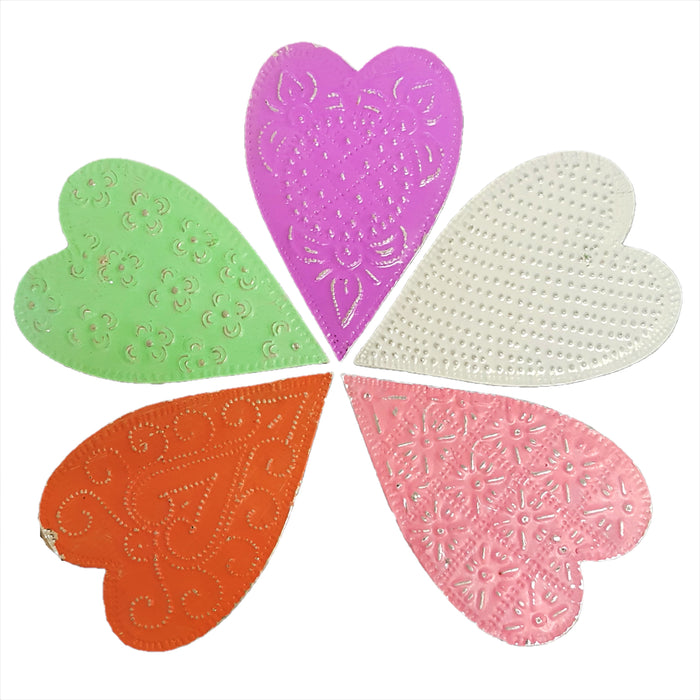 Wall-Hanging Embossed Heart Plaque - Assorted Colours