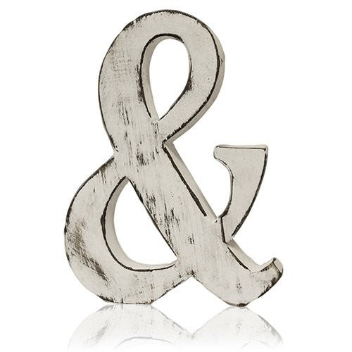 White-Washed Mango Wood Letters - Full Alphabet