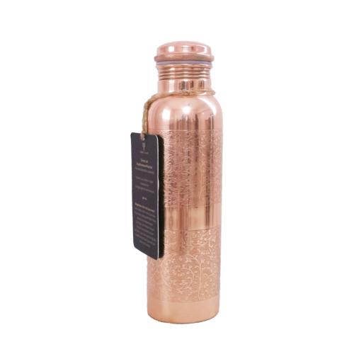 Copper Water Bottle 900ml - Engraved Or Hammered