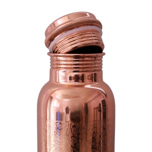 Copper Water Bottle 900ml - Engraved Or Hammered