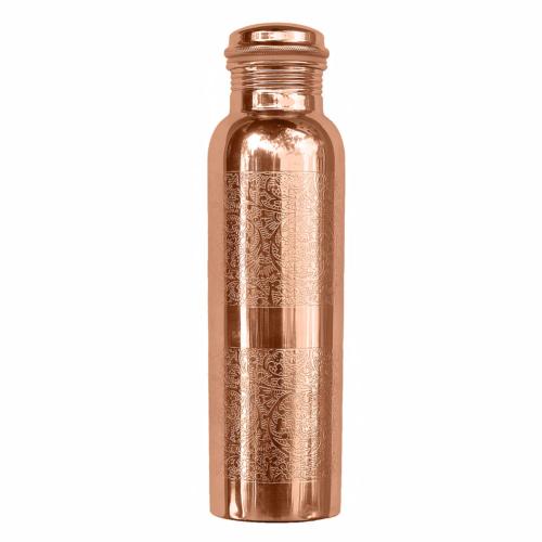 Copper Water Bottle 900ml - Engraved Or Hammered
