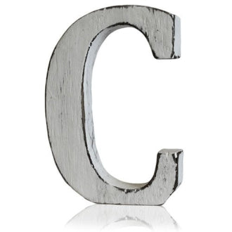 White-Washed Mango Wood Letters - Full Alphabet
