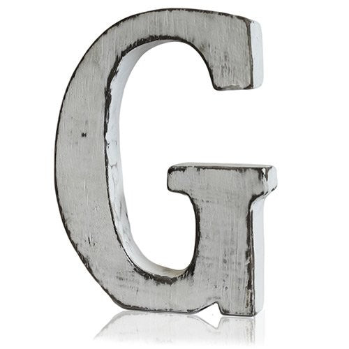 White-Washed Mango Wood Letters - Full Alphabet