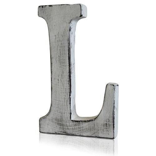 White-Washed Mango Wood Letters - Full Alphabet