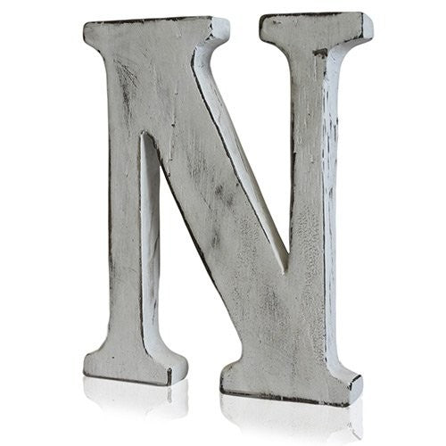 White-Washed Mango Wood Letters - Full Alphabet