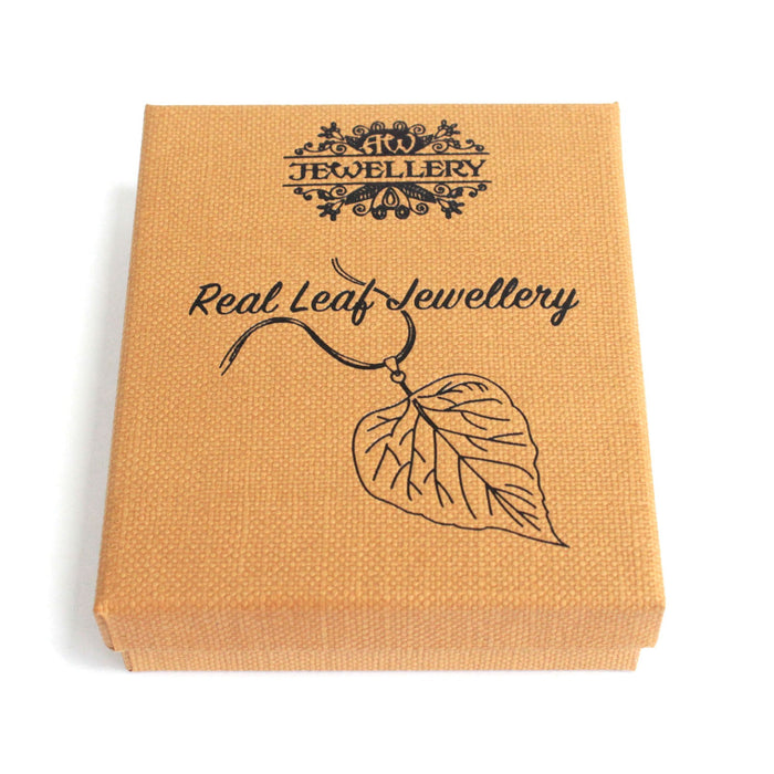 Bravery Leaf Necklace & Earring Set - Pewter