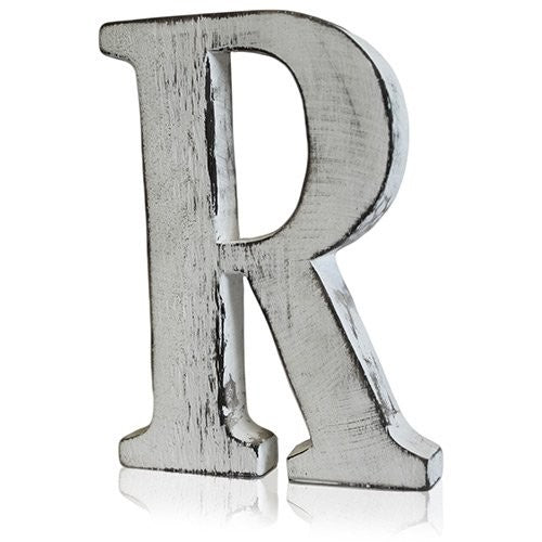 White-Washed Mango Wood Letters - Full Alphabet