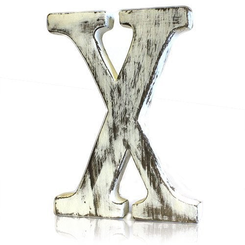 White-Washed Mango Wood Letters - Full Alphabet