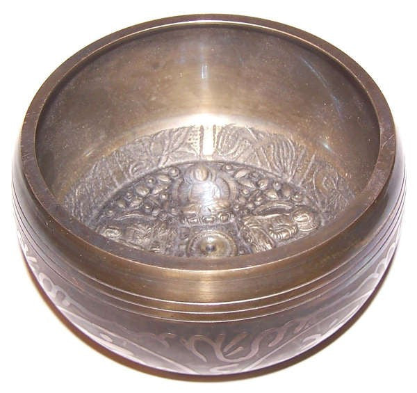 Brass Singing Bowl - Large Five Buddha