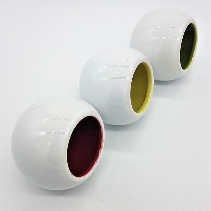 White Ceramic 'Traffic Lights' Tealight Holder - Three Colour Options