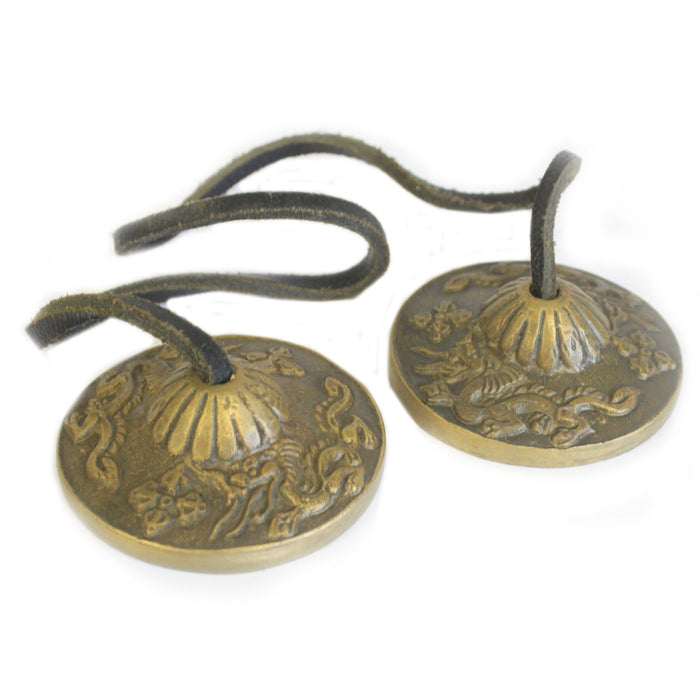 Brass Mini Tingsha Bells - Mazira Dragon