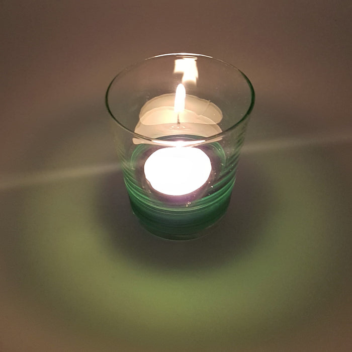 Half-Coloured Glass Votive / Tealight Holder - Four Colour Options
