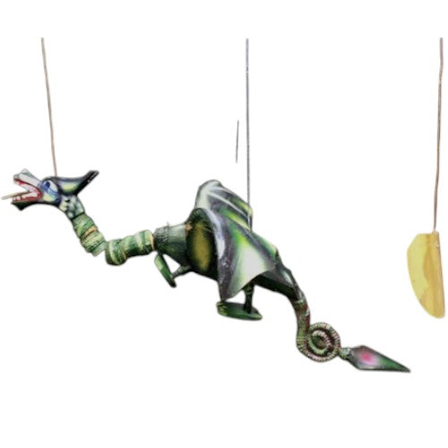 Großes Kokosnuss-Drachen-Mobile – Grün