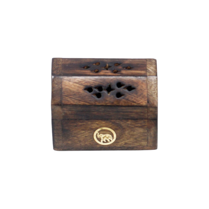 Kleine Räucherkerzenbox aus Mangoholz