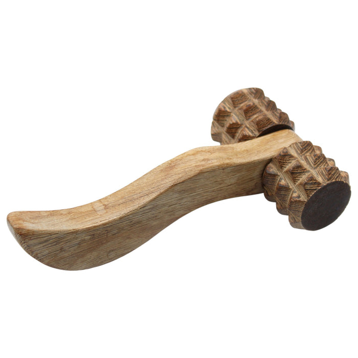 Hölzernes Massagegerät – Geriffelter Handroller