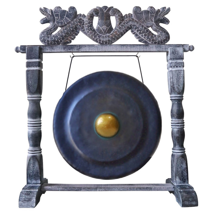 Medium Gong on Stand - Black 35cm
