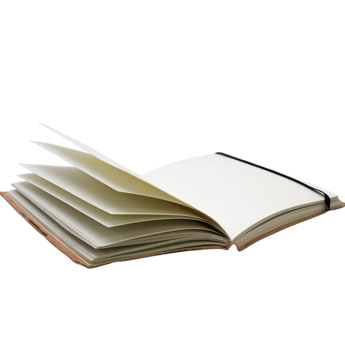 Vegetable Tanned Leather Notebook with Strap - Chakra Mandala (Medium)