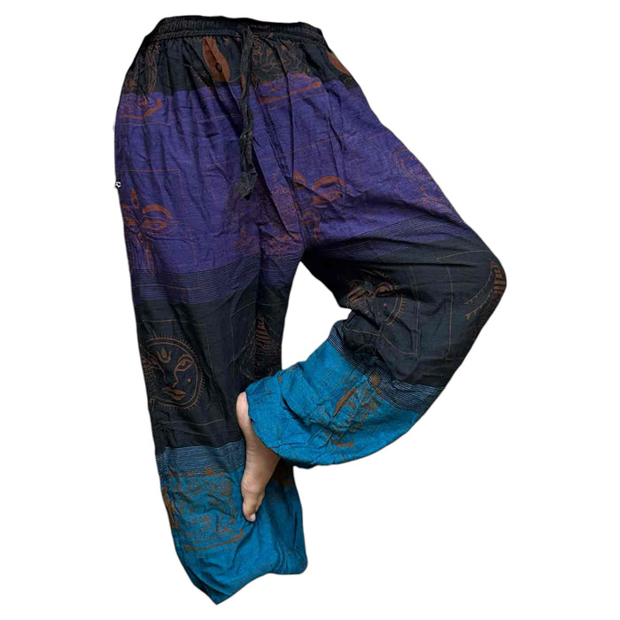 High Cross Yoga & Festival Pants - Himalayan Print, Purple