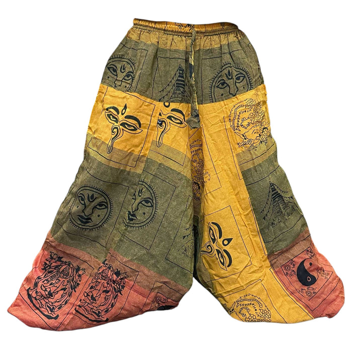 Aladdin Yoga & Festival Pants - Himalayan Print, Orange