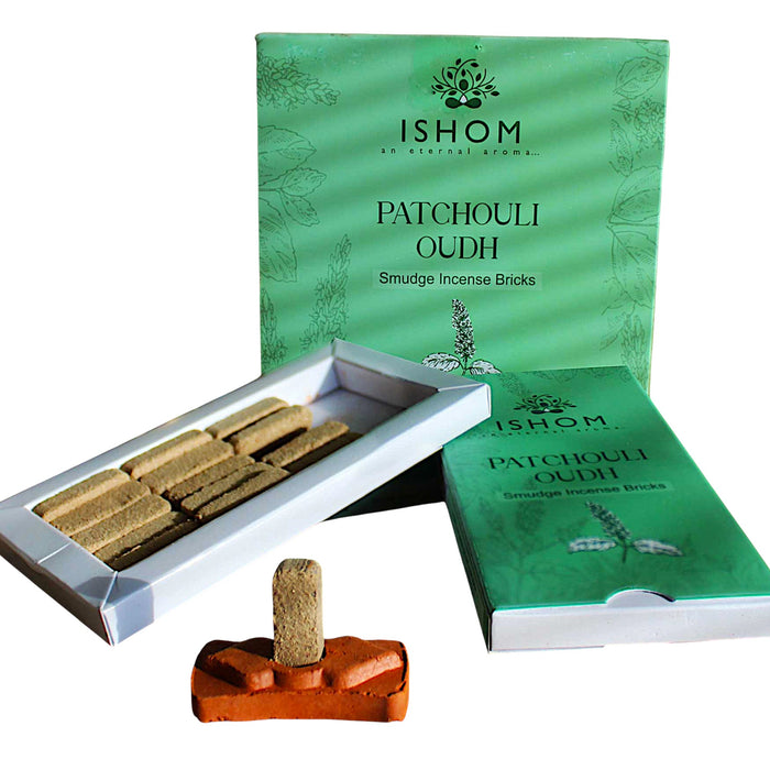 ISHOM Räucherbriketts und Räuchergefäß – Patschuli Oud