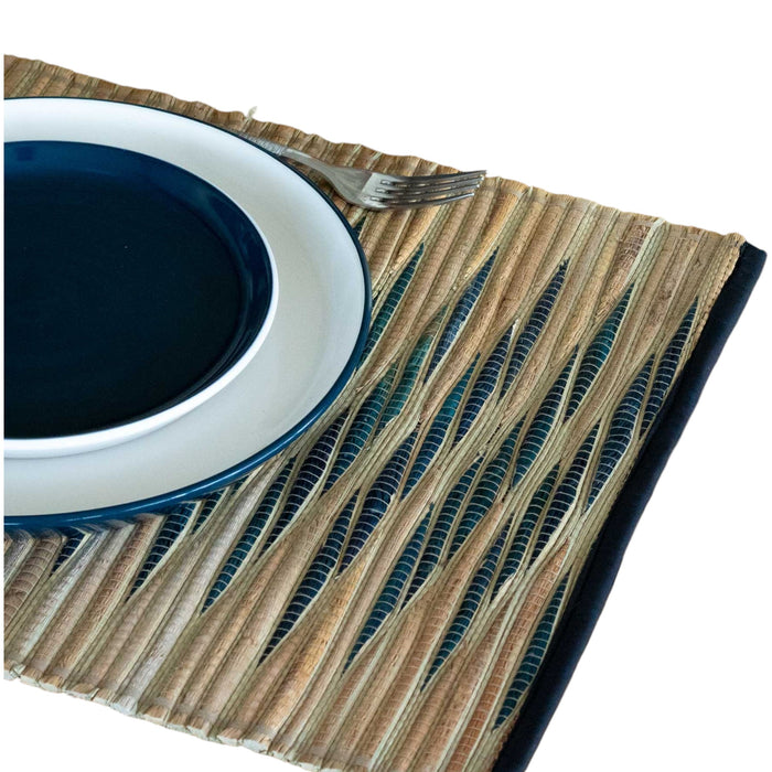 Wasserhyazinthen-Tischset – Blaue Wellen