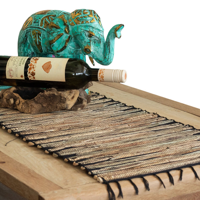 Water Hyacinth Table Runner - Black Tiger
