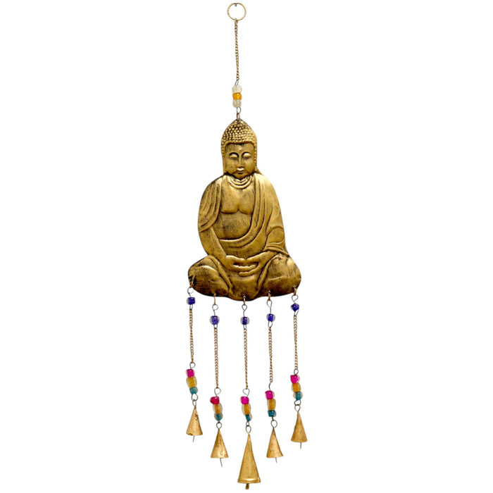 Indisches Messingglockenspiel - Buddha mit 5 Glocken