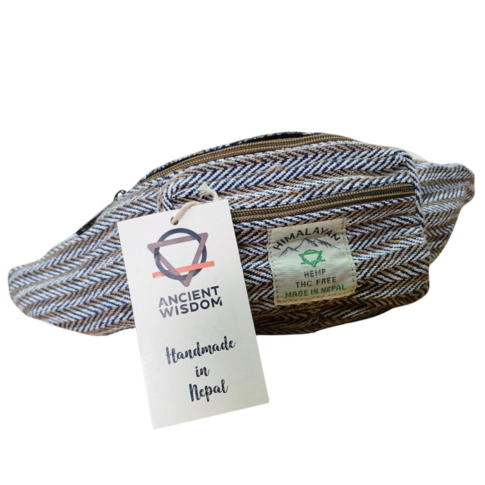 Baumwoll-Hanf-Gürteltasche – Blau