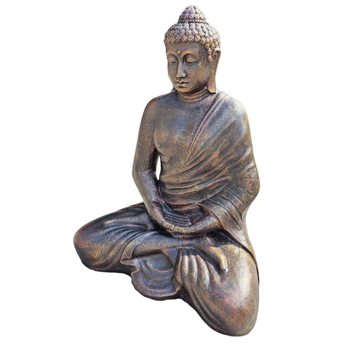 Mittelgroßer bis großer antiker Gold-Buddha in Meditation – 0,9 m