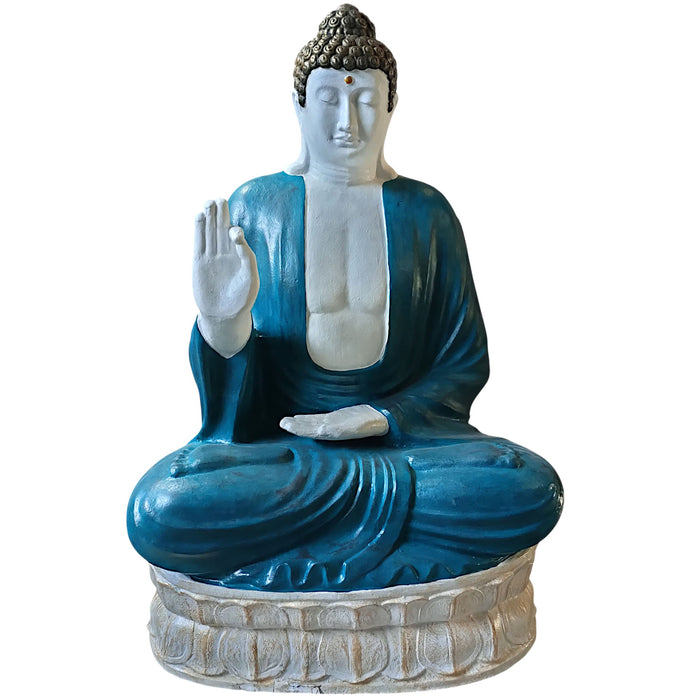 Großer Türkis- & Stein-Buddha, lehrend auf Lotus – 0,96m
