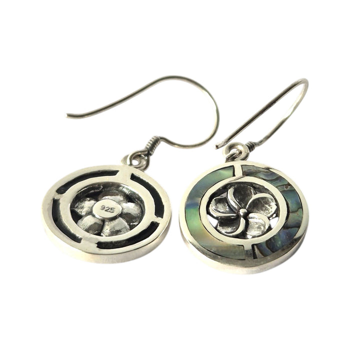 Ohrringe aus Sterlingsilber und Abalone-Muschel – Frangipani