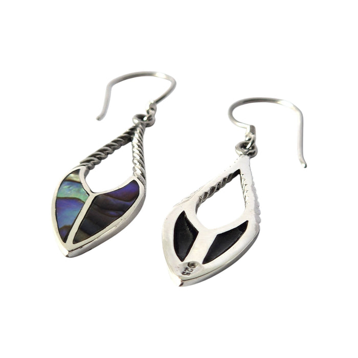 Ohrringe aus Sterlingsilber und Abalone-Muschel – Speertropfen
