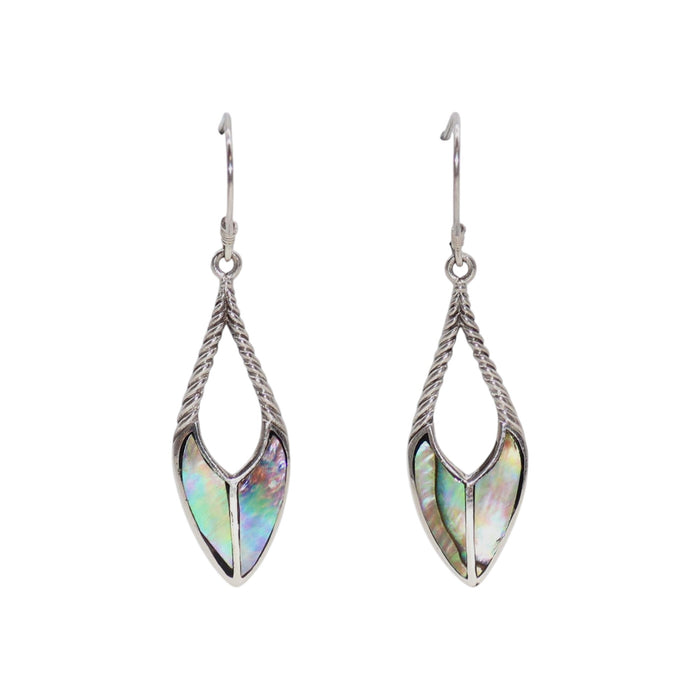 Ohrringe aus Sterlingsilber und Abalone-Muschel – Speertropfen