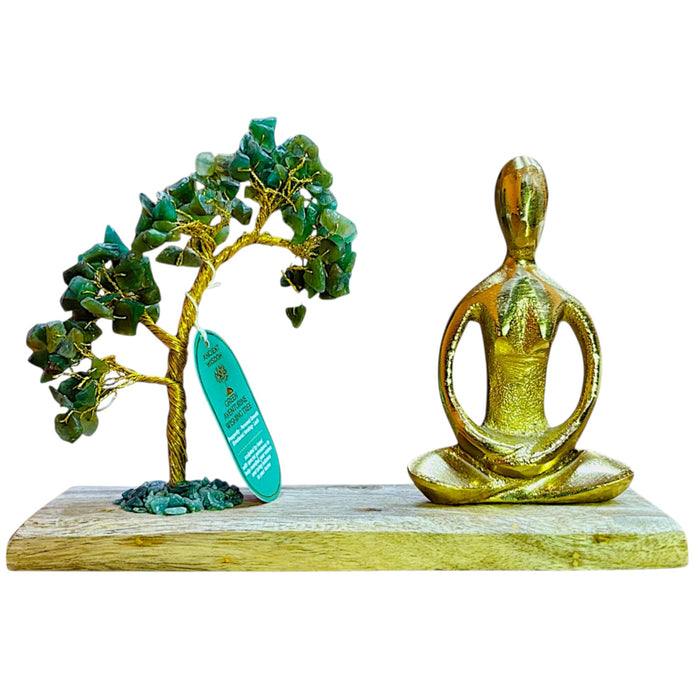 Edelstein Yoga-Garten - Padmasana-Pose, Grüner Aventurin
